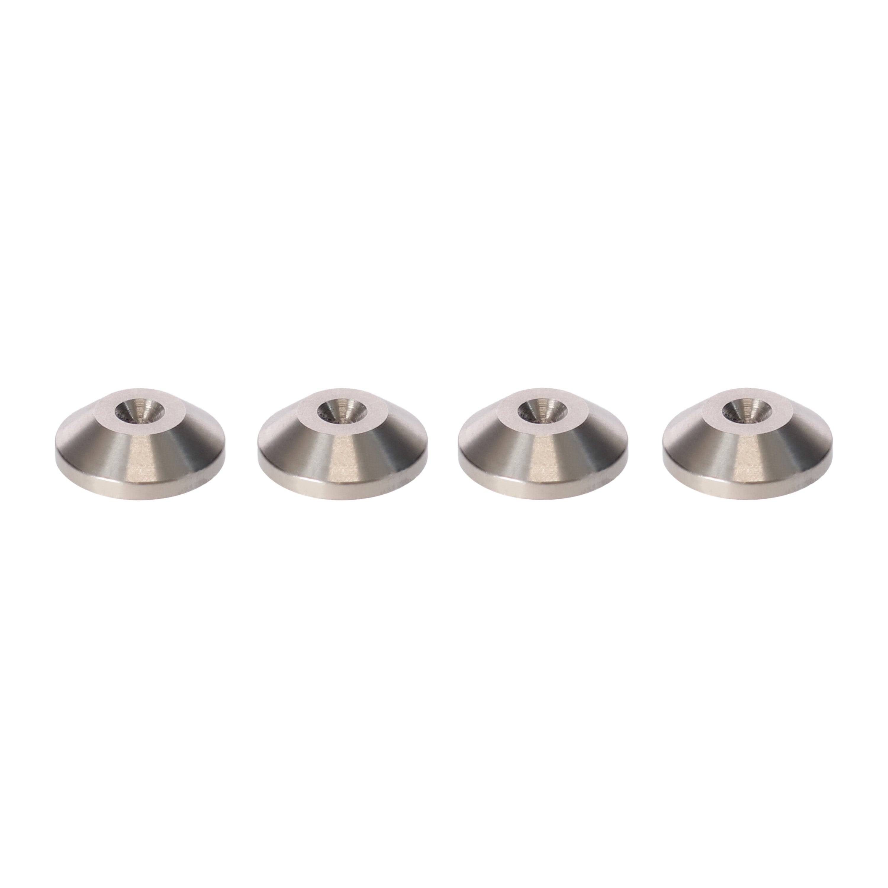 PrecisionGeek® Stainless Steel Speaker Spike Pads 20mm CONED – CNC Machined Isolation Discs 6mm, Set of 4